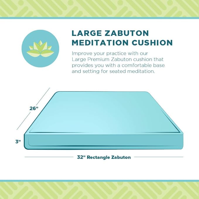 Bean Products Meditation Cushion - Zabuton Meditation Pillows for Sitting on Floor, Yoga Cushion, Cotton Yoga Pillow, Zen Kneeling Prayer Pad- Made in USA - Premium 32x26x3, RED