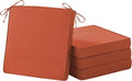 Patio Chair Cushions, 19" x 19" x 3" Outdoor Chair Cushions Set of 4, Waterproof Outdoor Cushions for Patio Furniture, Outdoors Seat Cushions Set of 4 with Handle and Ties, Spice