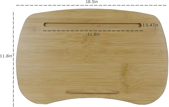 Lap Desk for Laptop with Cushion-Fits up to 17 inch, Bamboo Computer Laptop Stand with Phone Hoder, Anti-Slip Stopper