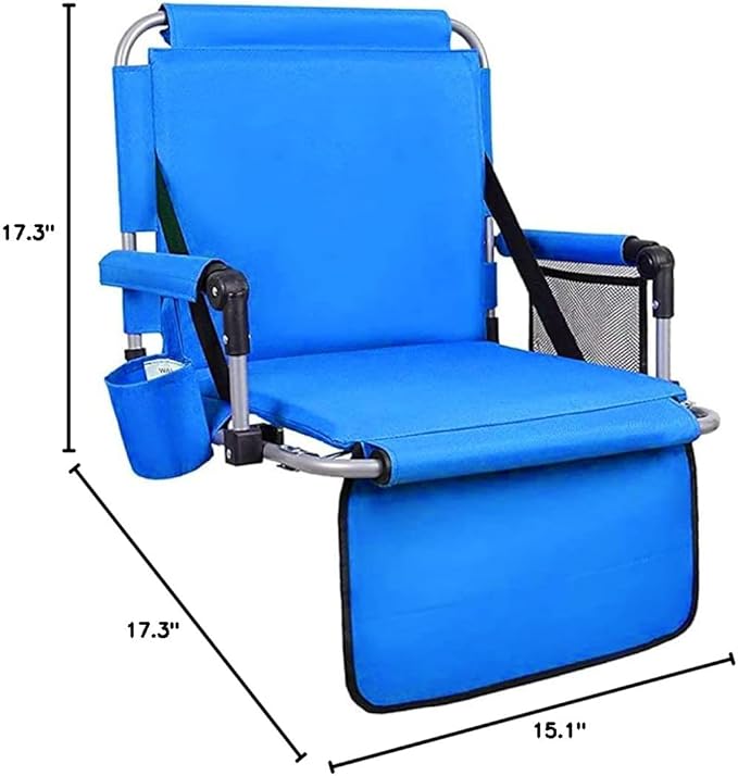 HIGH POINT SPORTS Foldable Stadium Seat Portable Folding Stadium Chairs Padded Bleacher Seat Cushion Bleacher Chair with Armrest and Cup Holder