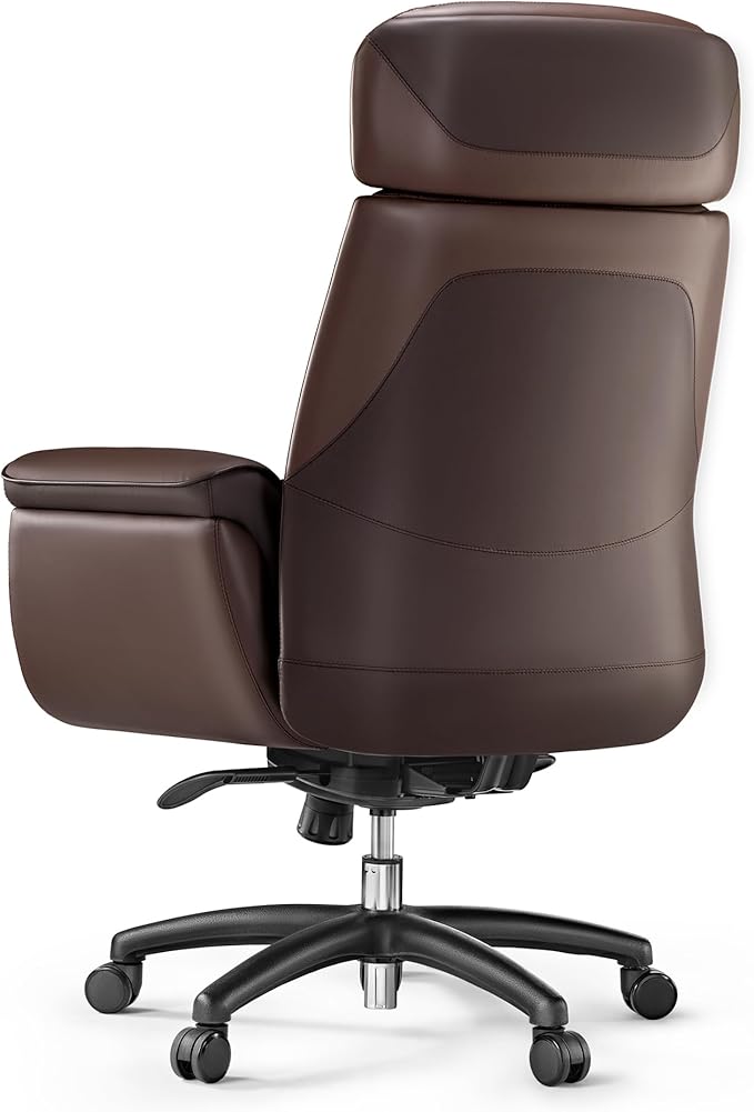 EUREKA ERGONOMIC Royal Ergonomic Office Chair Executive Desk Chair, Microfiber Leather High Back Executive Chair Comfy Ergonomic 360° Swivel with Lumbar for Home Workshop- Brown