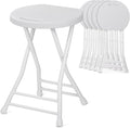 Folding Chairs 6 Pack, Heavy-Duty Plastic Foldable Chairs with Sturdy Metal Frame, 350 lbs Capacity, Fashion Stackable Portable for Weddings, Parties, Office, Indoor, Outdoor Events, White