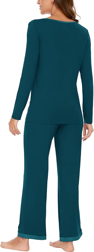 GYS Viscose from Bamboo Women's Pajama Sets Super Soft Long Sleeve Sleepwear Comfy Winter Pjs Sets S-4X