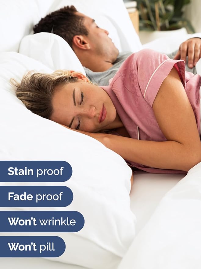 Extra Deep Pocket Full Sheets - 4 Piece Breathable & Cooling Bed Sheets - Hotel Luxury Bed Sheet Set - Soft, Wrinkle Free & Comfy - Easily Fits Extra Deep Mattresses - Deep Pocket White Sheets Set