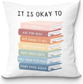 uinwk Motivational Throw Pillow 18x18, Mental Health Pillow for Calming Corner, Classroom, Playroom & Office