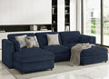 CUGOAO 118'' Modular Sectional Sofa, Oversized U-Shaped Sectional Couch with Ottoman, Deep Seat Chenille Cloud Couch, Mordern Upholstered Couches for Living Room, Apartment, Office, Blue