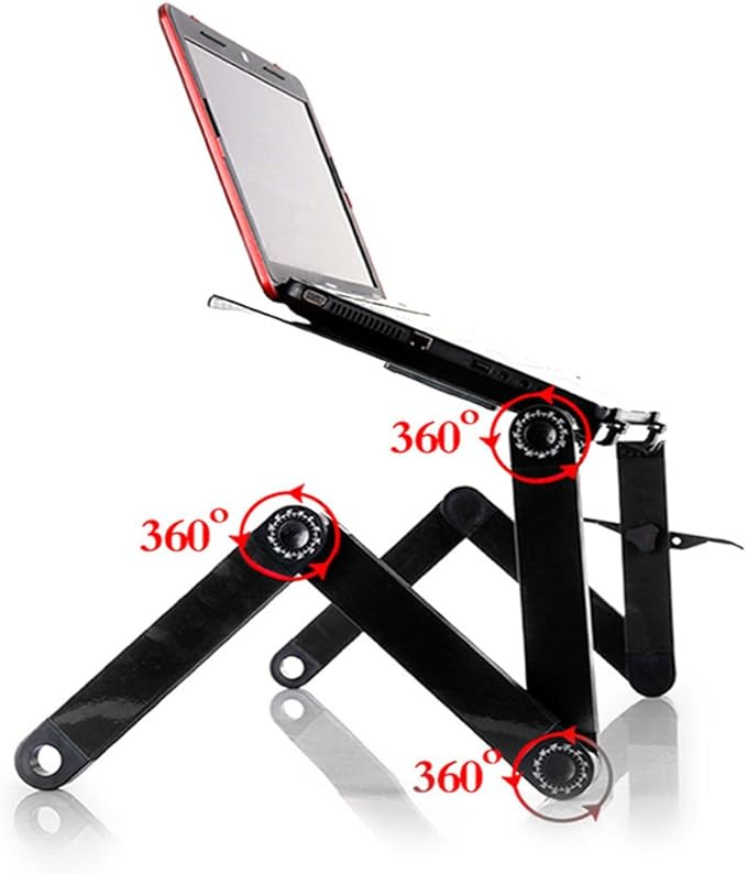 Portable Foldable Laptop Desk for Bed and Couch， Folding Computer Table, Portable Home Use Assembled Folding Table for Working, Reading, Writing, and Breakfast,Black,48 x 26cm