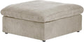 Storage Ottoman for Sofa, Foot Rest for Couch, Comfortable Footstool for Living Room, Cover Removable (Khaki, Linen Fabric)