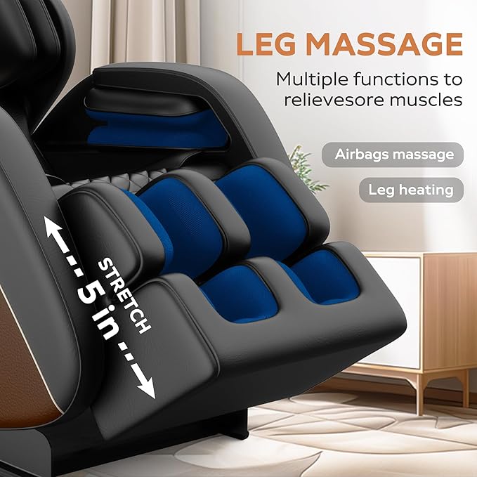 2026 Massage Chair for Full Body 4D Zero Gravity, with Body Scan & Heat Therapy, SL-Track Shiatsu Foot Rollers, Yoga Stretch, Heating Function, for Home Office Use (Brown)