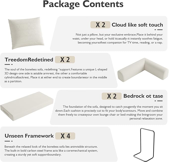 79 Inch 5-in-1 Convertible Sofa Bed, Corduroy Boneless Floor Couch with Fixed Frame & Pillow, Modular Folding Mattress Lounger for Small Space, Living Room, Bedroom - Easy Assembly(White)
