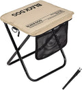 Blackdog 11in Ultralight Camping Folding Stool - 0.7lb Compact Camping Chair, 265lb Capacity Aluminum Alloy X-Frame for Hiking, Fishing BBQ Portable Small Stool for Adults (Pro - Khaki)