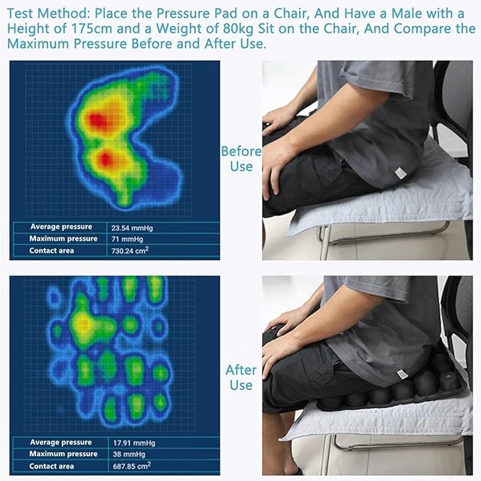 MUGUOY Sondor Travel Cushion Airplane Seat, Portable Airplane Seat Cushion for Long Flights,42 Bubbles Pressure Relief Inflatable seat Cushion for Air Travel