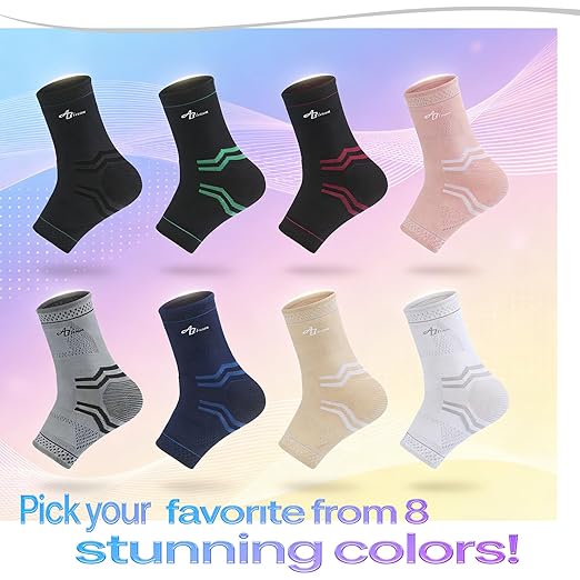 ABIRAM Ankle Brace for Women & Men, Ankle Compression Sleeve with Wrap, Foot Support Sleeve, Ankle Support for Sprained Ankle, Plantar Fasciitis Relief Socks, Achilles Tendonitis, Sports, M