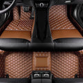 TAHALI Custom Colors Car Floor Mats Black Pink for 99.9% Sedan SUV Sports， All-Weather Liners Car Floor mat，Luxury Leather Automotive Floor Mats (Light Brown,3D Floor Mats)