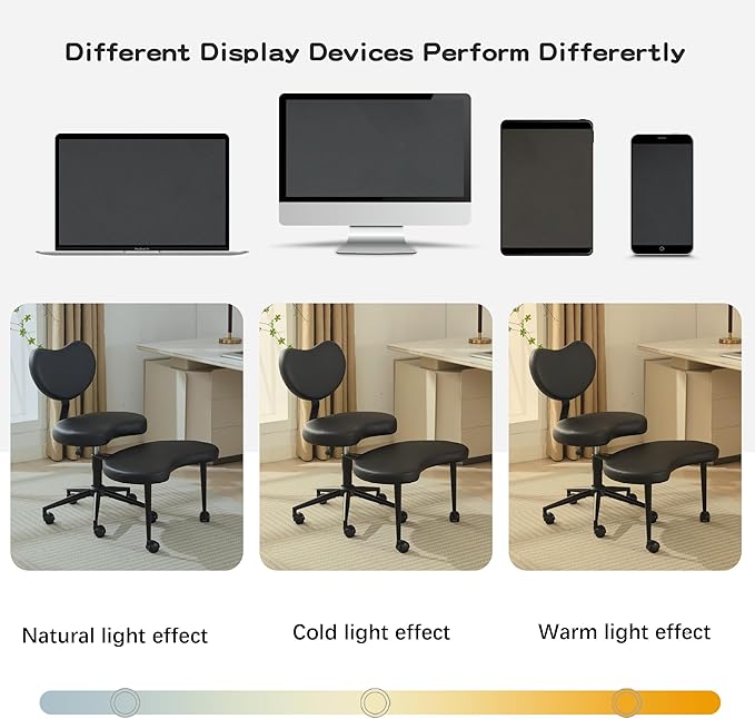 Meditation Chair with Lumbar Support,360° Swivel Cross Legged Chair with Wheels, Ergonomic Cross Legged Office Chair for Adults with ADHD, Height-Adjustable Yoga Chair, PU Leather, Ivory