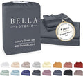 Bella Coterie Luxury Bamboo Viscose Cal King Size Sheet Set | 100% Organically Grown | Ultra Soft | Cooling for Hot Sleepers | 18" Deep Pocket [Charcoal Grey]