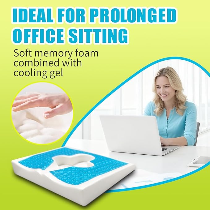 Gel Wheelchair Seat Cushion,Bed Sore Cushions for Butt,Sciatica,Coccyx,Pressure Sore & Ulcer Pain Relief Butt Pillow for Office Chair,Removable&Washable(Thickened&Support-Enhanced Set Black)