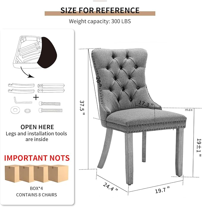 YeahFurn Yellow Mid Century Modern Dining Chairs Set of 8, Velvet Upholstered Kitchen & Dining Room Chairs with Nailhead Trim & Solid Wood Legs, Elegant Sillas De Comedor (Yellow, 8 Pcs)