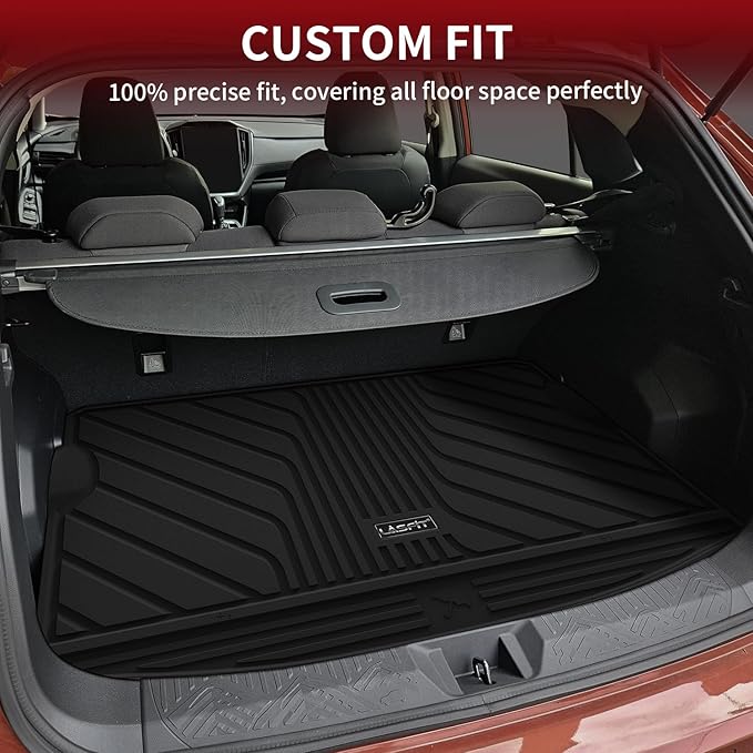LASFIT Cargo Mat for Subaru Impreza & Crosstrek 2026 2025 2024, All Weather TPE Custom Fit Easy Clean Durable No-Curling Car Trunk Mat for Crosstrek & Impreza 2026 2025 2024 Cargo Liner,Black