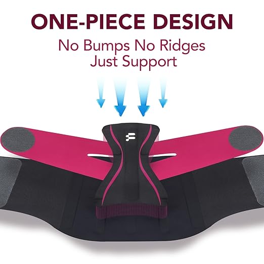 Fitomo 0.5mm Ultra Thin Back Brace for Women Men, Seamless Yoga Fabric for All Day Comfort, Wear under Clothes, Enhanced Lumbar Pad for Lower Back Pain Relief, Sciatica, Posture, Lifting, Rose, Size L
