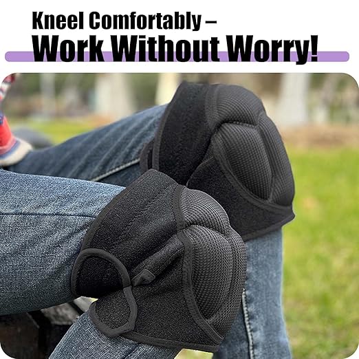 Soft Knee Pads with Memory Foam for Gardening Cleaning, Extra Thick Kneeling Pad for Men & Women Concrete Work, Lightweight Waterproof Household Kneepads for Tile Flooring Installers for Christmas, Black M