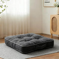 Meditation Floor Pillow Large Square Floor Cushions for Adults 22x22+4” Thicken Floor Sitting Memory Foam Pillows Seating Tufted Corduroy Seat Cushions Machine Washable for Yoga Living Room