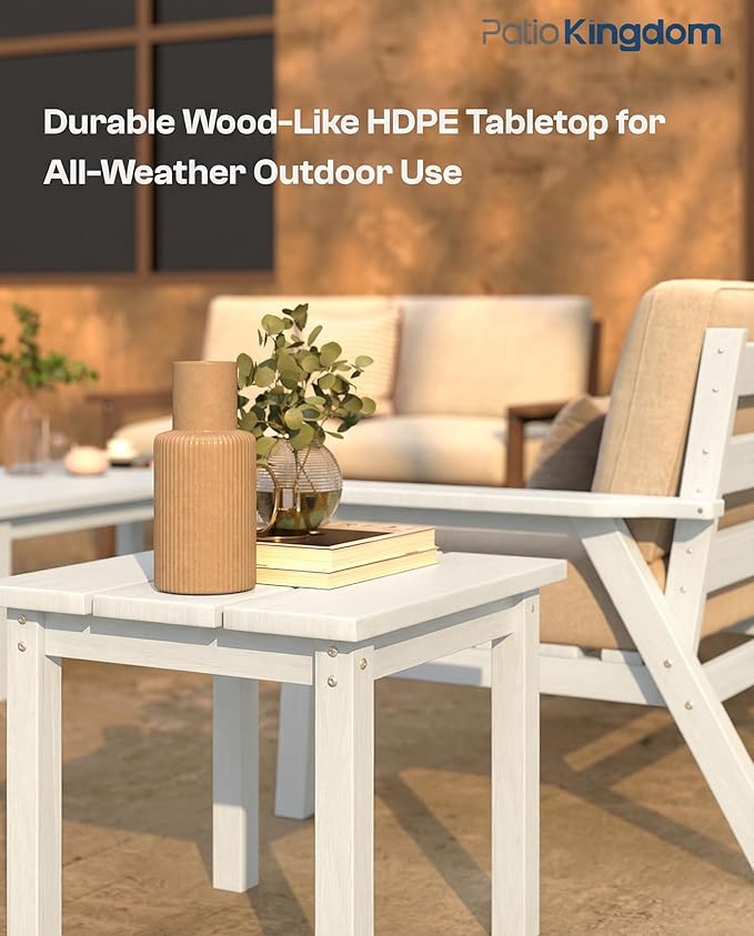 Patio Kingdom Patio Furniture Set 8 Seats, 4-Seater and 2-Seater Outdoor Sofas with Beige Washable Thick Cushions, Patio Conversation Sets for Lawn, Garden, Porch, Balcony, Deck (White Frame)