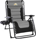 Colegence Oversized Padded Zero Gravity Lounge Chair, Foldable Patio Anti Gravity Reclining Chairs Folding Lawn Recliner with Cup Holder for Yard, Camping, Outdoor, Support 350 LBS, Black