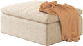 OTSLTSOO 39.4" Oversized Ottoman Foot Rest for Sectional Couch, Movable Cloud Rectangle Ottoman with Memory Foam and Soft Teddy Fleece, Modular Pouf, No Assembly Required, Non-Slip Bottom (Beige)