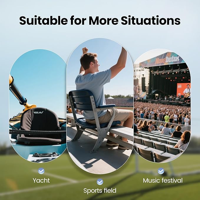 HIGH POINT SPORTS Foldable Stadium Seat Portable Folding Stadium Chairs Padded Bleacher Seat Cushion Bleacher Chair with Armrest and Cup Holder