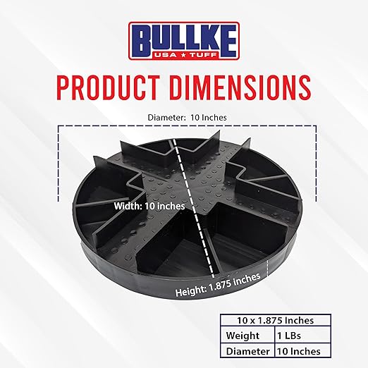 Original Round Foundation Block - Deck Support - Handi Block USA Made - Durable & Strong Floating Shed Platform Base 100% Recyclable, Deck Pedestal for Floating Pier Post Beam Support (6 Pack)