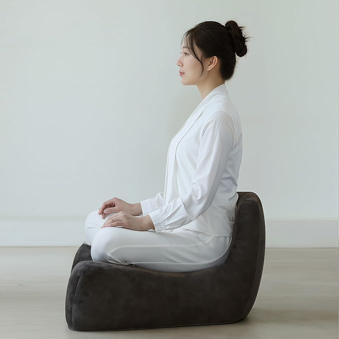 Meditation Cushion & Mat Set, Zafu Floor Pillow, Ergonomic Meditation Pillow Seat & Yoga Bolster Knee Pad, Meditation Accessories Gifts, Zabuton Prayer Pad