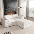 Cloud Modular Sectional Sofa,80.3" Down Filled Comfort Sofa Couch for Living Room,2 Seater+ 1Ottoman Couches for Livingroon Apartment,Sofa Cover Washable and Replaceable-White