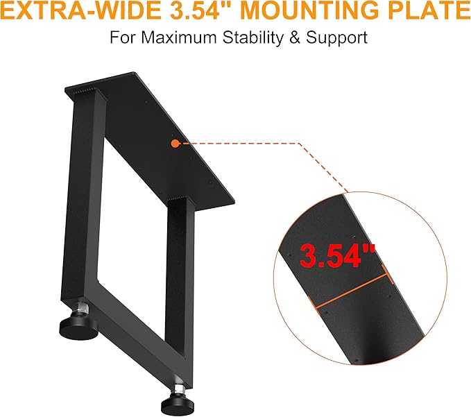 CHICAURA Heavy-Duty Metal Table Legs, 16x16 inches, Modern Industrial Style Steel Square Frame, Suitable for Coffee Tables, Side Tables, etc., Load-Bearing Capacity of 800 pounds, 2-Piece Set (Black)