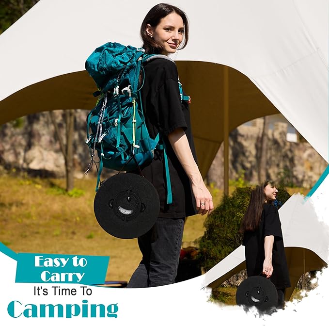2025 Upgraded XXL Collapsible Stool with Cushion, 1000 lbs Capacity & 19.7-in High, Wider & Taller Heavy Duty Portable Telescoping Foldable Seat for Adults Camping, Travel, Music Festivals, Outdoors