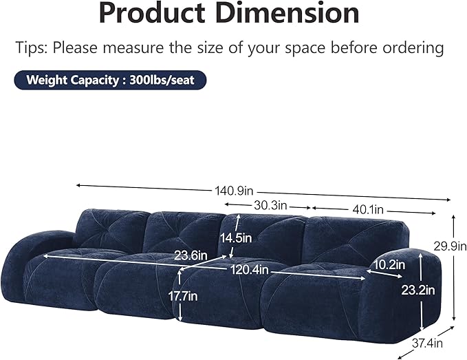Modular Sectional Sofa with Free Combination,Oversized Boneless Floor Couch for Living Room & Lounge,Velvet 4-Seater Sectional Couch with Comfortable Deep Seat,No Assembly Needed