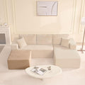 Afuson Cozy Square Ottoman, Comfortable Seating, No Assembly Required, Camel