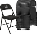 12 Pack Black Padded Folding Chairs Set - Comfortable Stackable Portable Chairs for Indoor Outdoor, Events, Parties, Office, Wedding (PU Leather, Classic Black,School Chair)