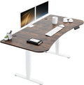 VIVO Electric 63 x 32 in Dual Motor Rustic Standing Desk, Memory Height Adjustment, 2B Series, Vintage Brown Top White Frame, DESK-KIT-2W1N