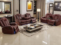 Toseslo Power Recliner Sofa Set, Brown Leather 3 Pieces Sectional Couch, Living Room Furniture Sets with LED Light, Modern Power Reclining Sets with Storage Console/Cup Holder for Living Room