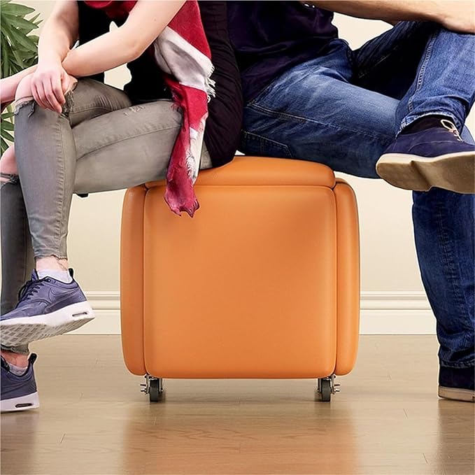 Seating Cube 5 in 1 Stool Stackable Sofa Chair Stool with Swivel Casters Movable Footstool(G,35cm)