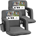Sportneer Stadium Seats with Back Support: 2.5'' Thick Comfy Cushion 6 Adjustable Angle Bleacher Seat with Armrest - 2 Large Pockets, 2 Cup Holders Stadium Chair for Sport Events Concerts Parks