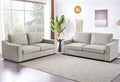 ELUCHANG 85" Deep Seat Sofa, Modern Couches for Living Room, 3 Seater Natural Linen Sofa, Upholstered Cushion & Detachable Cover, Comfy Couch for Small Space, Apartment, Oatmeal, 2PCS