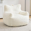 Giant Bean Bag Chair for Adults, Oversized Bean Bag with Filling Plush Fluffy,BeanBag Lazy Sofa Couch with Armrest for Living Room, Cat Shaped Beanbag Couch with Sidepocket for Bedroom,Beige