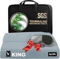 Luxury Tourmaline Grounding Sheets King 20% Silver Fiber, 76% Tourmaline Cotton, 4% Silk, SGS Quality Certified Grounded Well Bed Sheet - Conductive Earth Fitted Sheet for Better Sleep, Cloud Grey