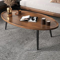 CraftThink Coffee Table, Modern Small Coffee Table with 3 Legs, Wooden Cocktail Table Farmhouse Retro Accent Center Table Side End Table for Living Room Easy Assembly, Brown 15" H x 31.5" L x 21.5" W