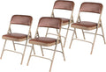 OEF Furnishings OEF1200 Series Premium Heavy Duty Vinyl Padded Folding Chairs, Commercial Grade 500 lb Capacity (4-Pack, Honey Brown)