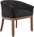 Shenyon Mid Century Modern Dining Chairs with Arms, Upholstered Linen Fabric Dining Room Chairs with Solid Wood Legs, Comfy Barrel Accent Chairs for Dining Room, Living Room, or Cafe,Black