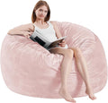 Bean Bag Chairs for Adults - Memory Foam Furniture BeanBag Chair - Kids/Teens Sofa with Soft Micro Fiber Cover - Round Fluffy Couch for Living Room Bedroom College Dorm - 3 ft, Pink