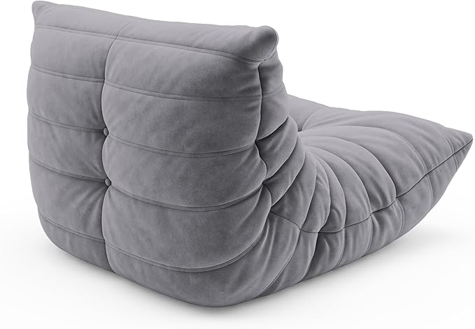 cebihy High-end Uncompressed Fireside Togo Chair, Bean Bag Chair, Foam Floor Sofa, Soft Lazy Lounge Sofa Couch, Armless Suede Fabric Cover Beanbag Accent Chairs for Living Room Bedroom Dorm Office